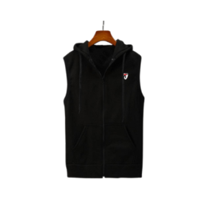 Black Sleeveless Hoodie