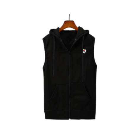 Black Sleeveless Hoodie