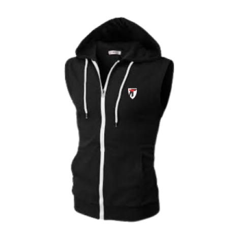 Black Sleeveless Hoodie